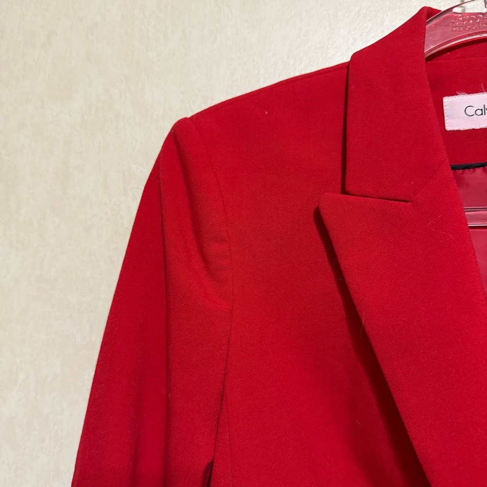 Calvin Klein Solid Red One Button Career Blazer J… - image 2